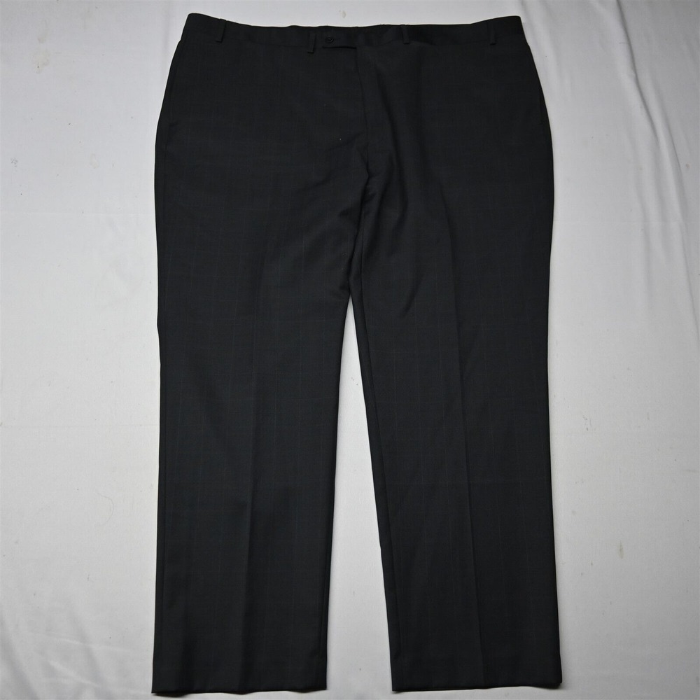 Michael Strahan 42x30 Charcoal Gray Windowpane‎ Straight Suit Dress Mens Pants